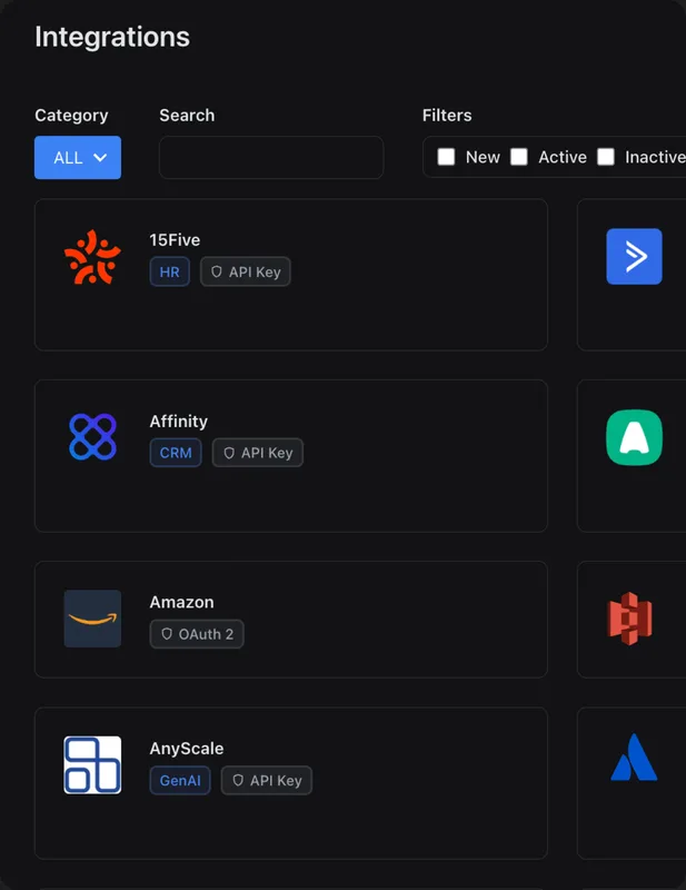 1. Activate integrations
